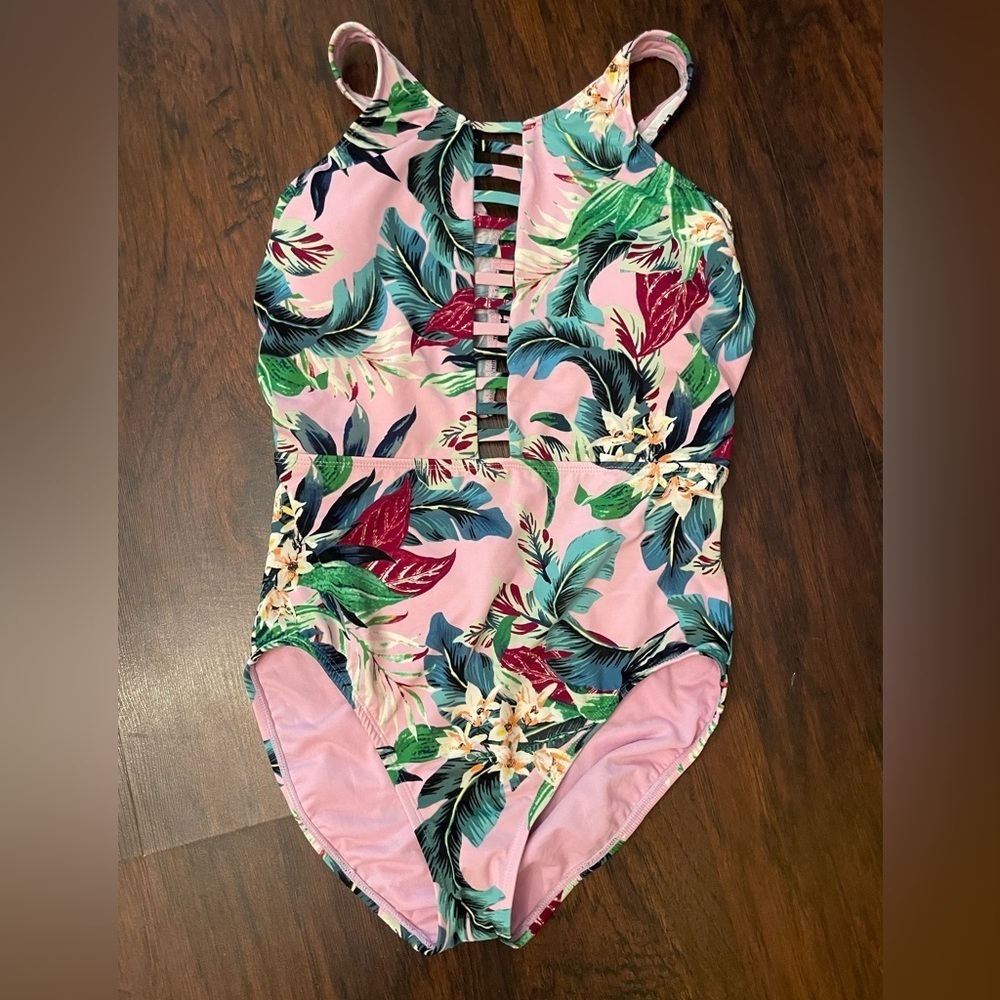 Miraclesuit | Vintage Floral Leah Hi-Neck One Piece Swimsuit | Size L | NWOT